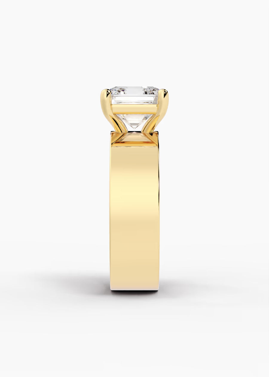YG: The Foundry · Asscher — yellow gold view 3