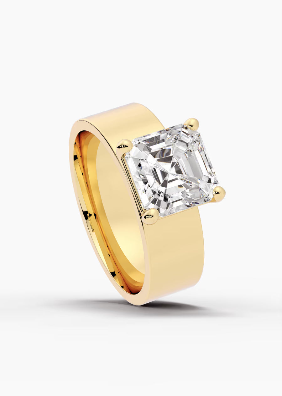 YG: The Foundry · Asscher — yellow gold view 4