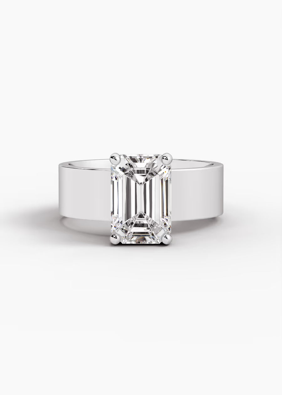 WG: The Foundry · Emerald — white gold view 1