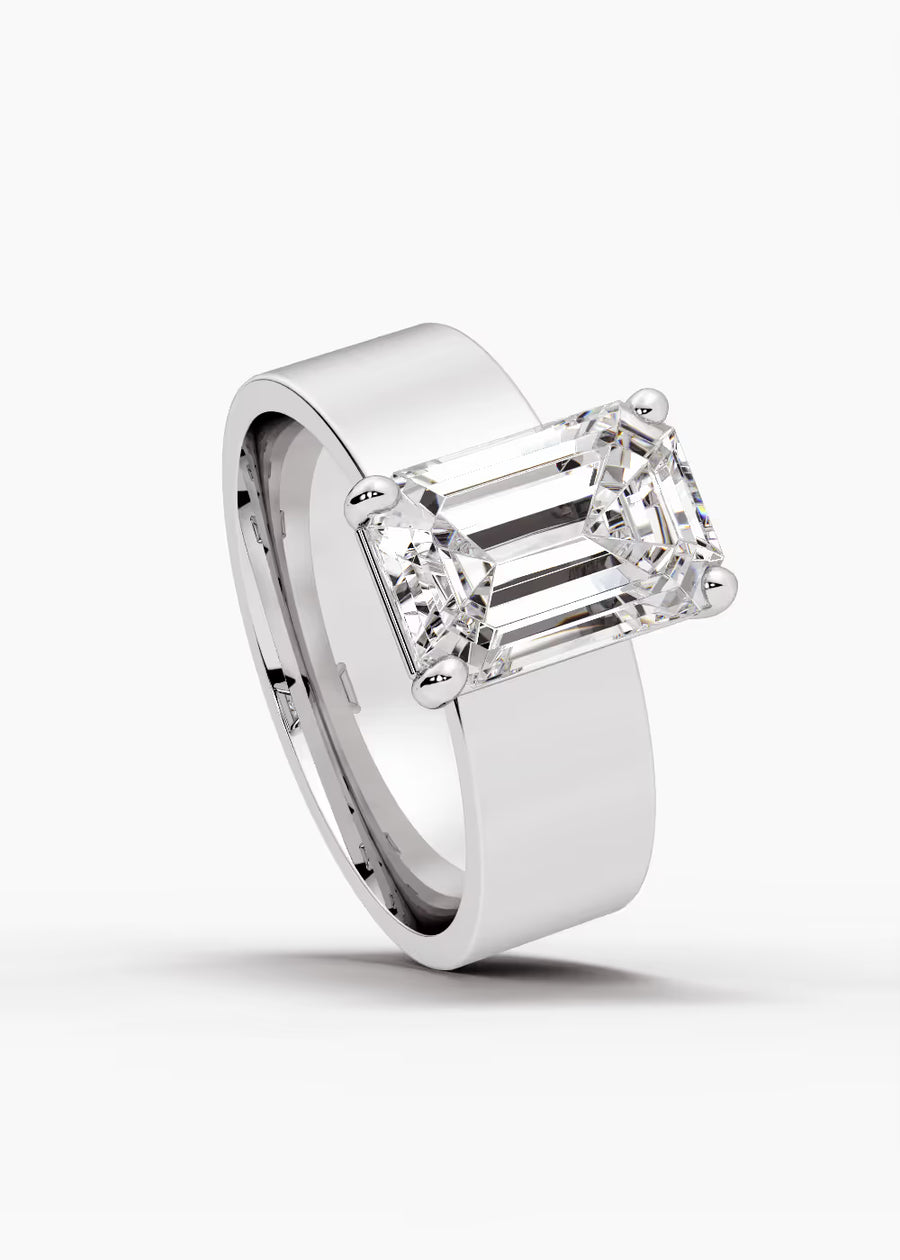 WG: The Foundry · Emerald — white gold view 4