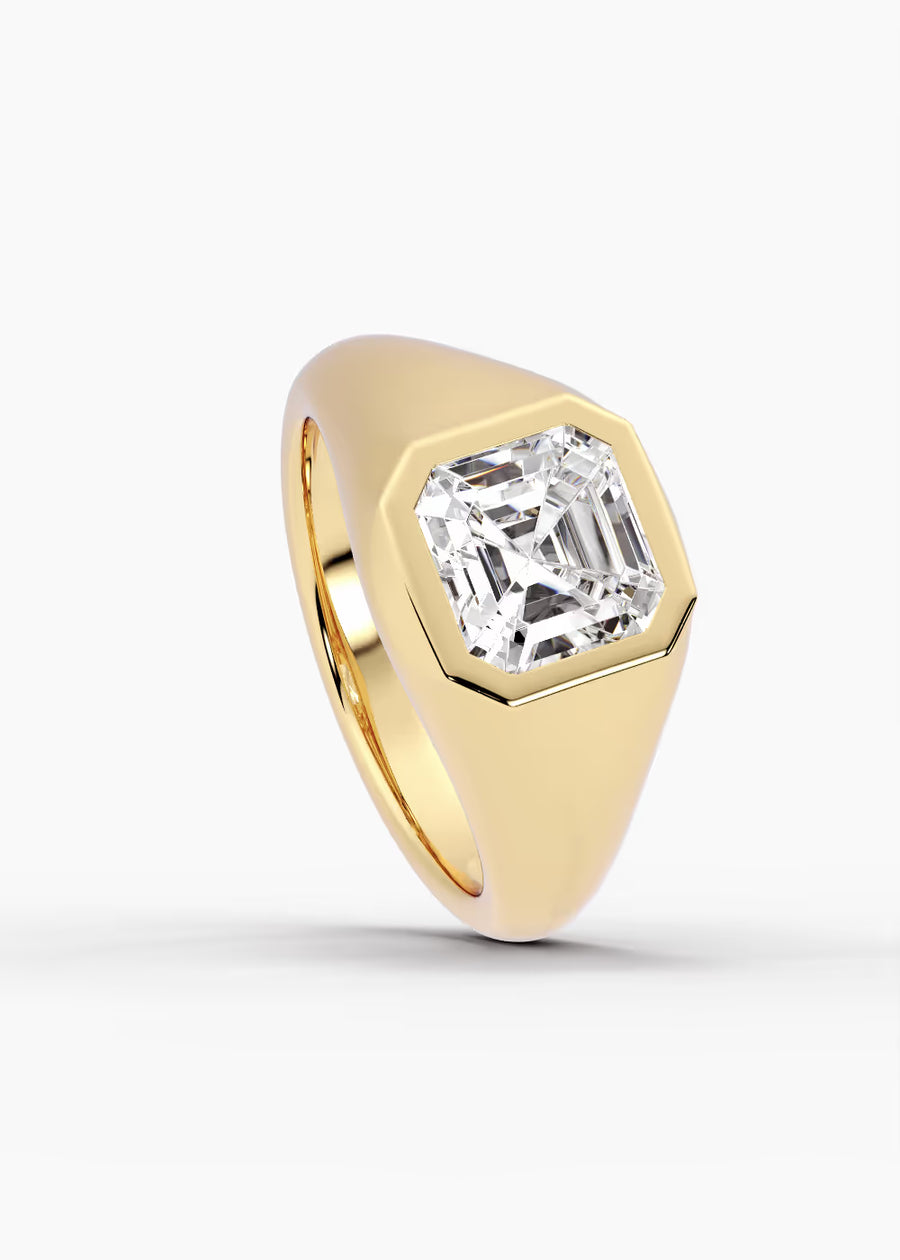 YG: The Origin · Asscher — yellow gold view 4