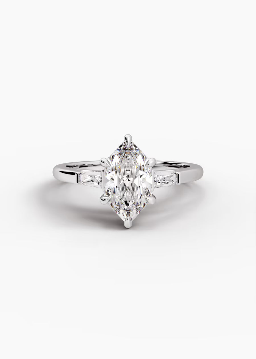 WG: The Regent · Dutch Marquise Brilliant — white gold view 1