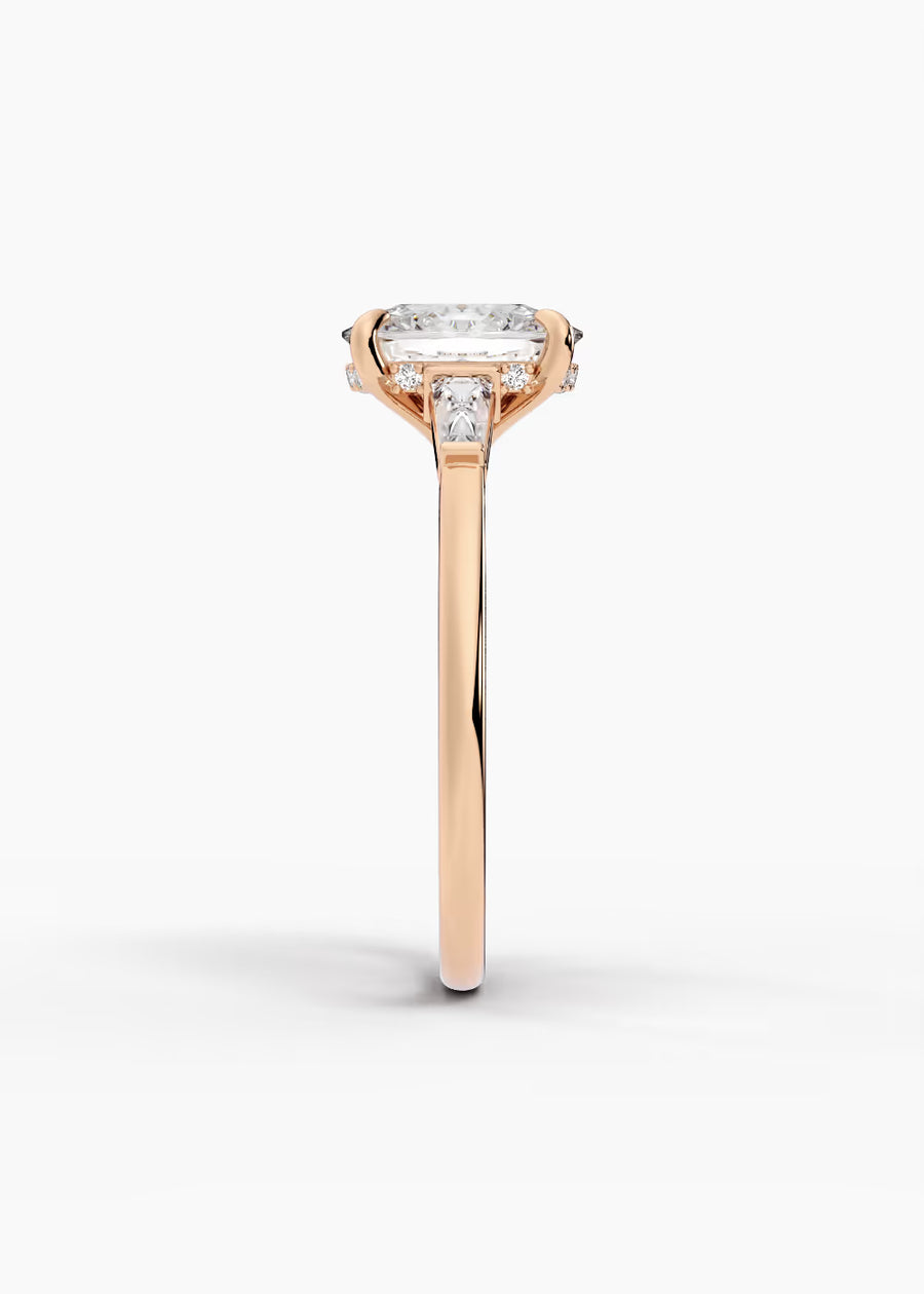 RG: The Regent · Elongated Cushion — rose gold view 3