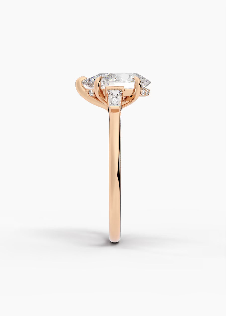 RG: The Regent · Pear — rose gold view 3