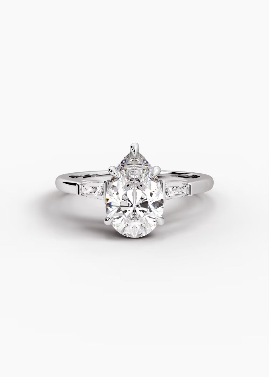 WG: The Regent · Pear — white gold view 1