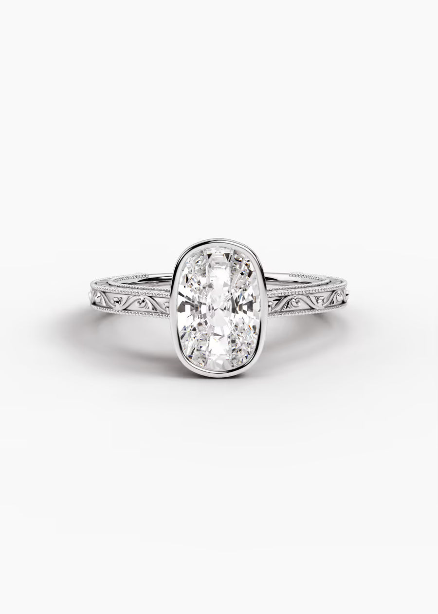 WG: The Reverie · Cushion — white gold view 1