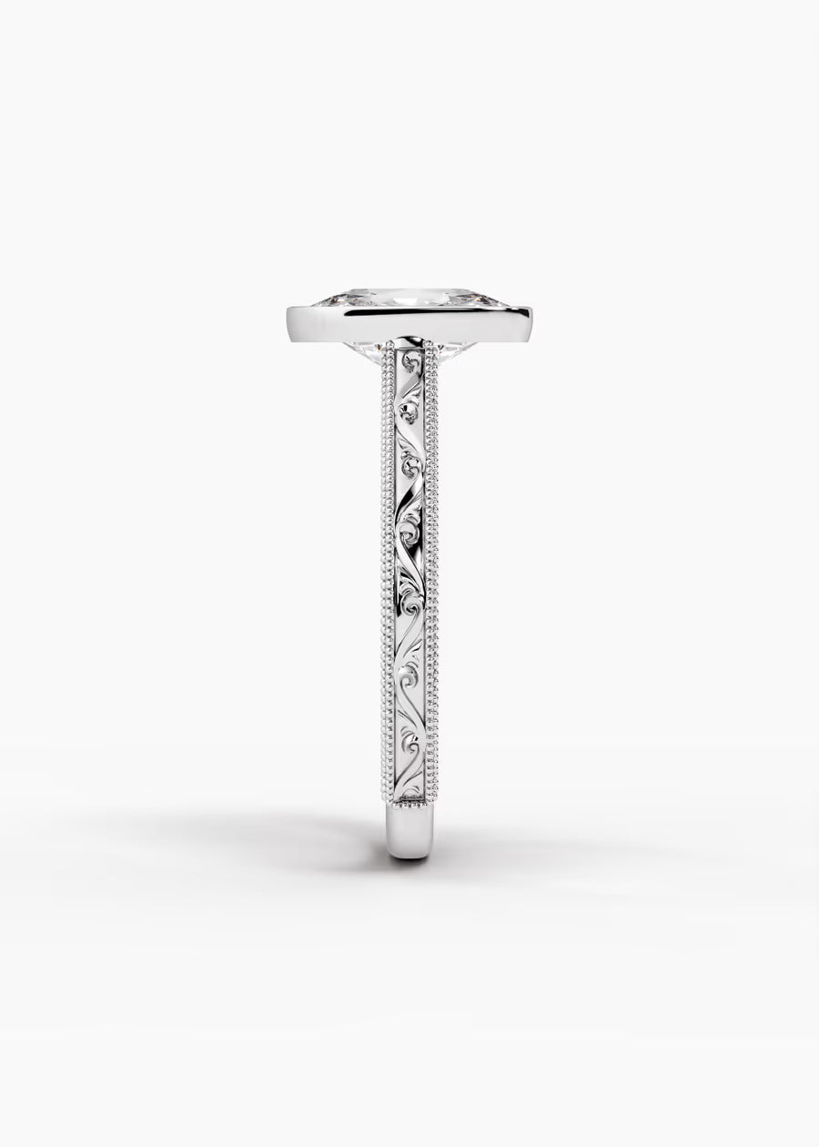 WG: The Reverie · Cushion — white gold view 3