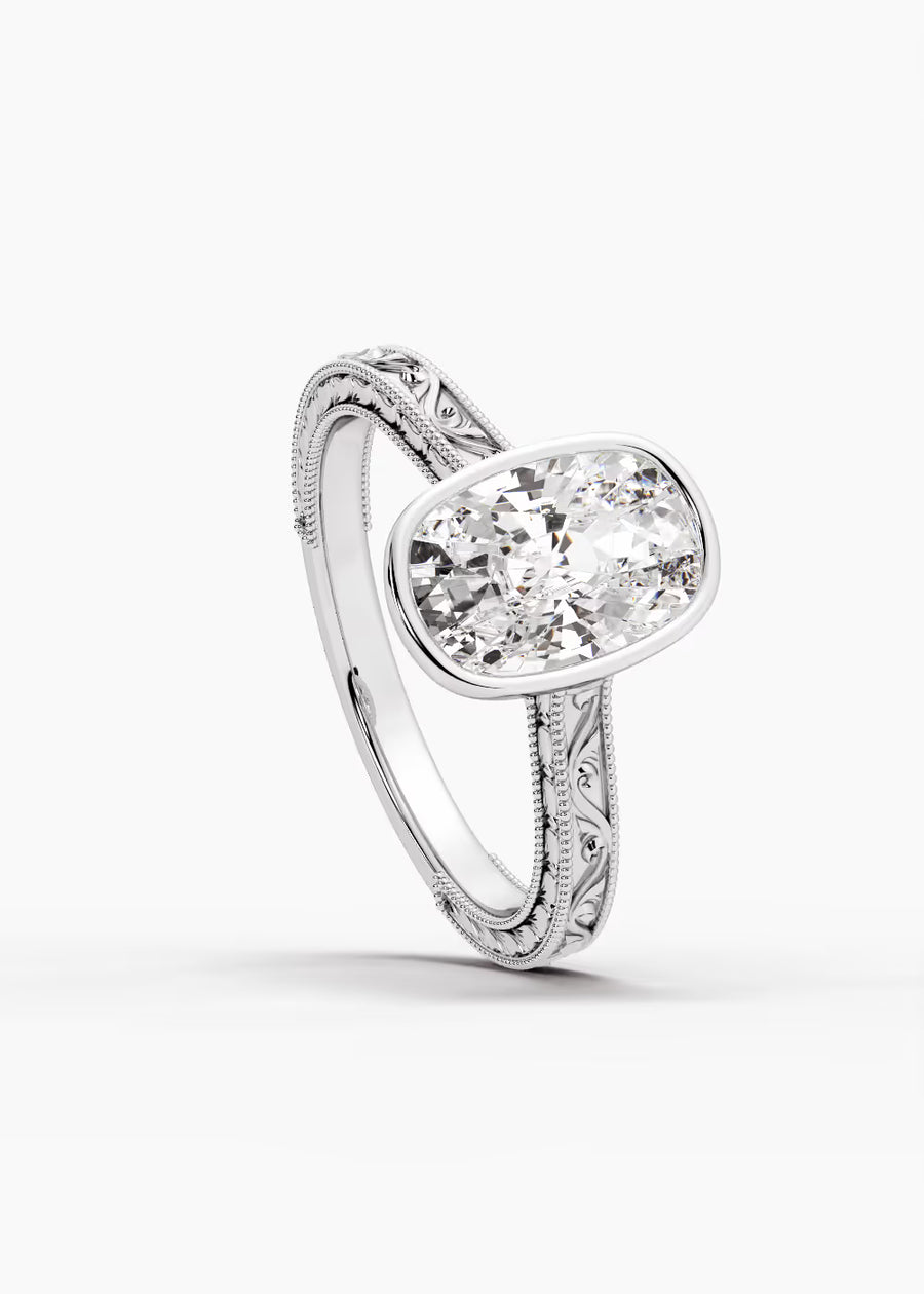 WG: The Reverie · Cushion — white gold view 4