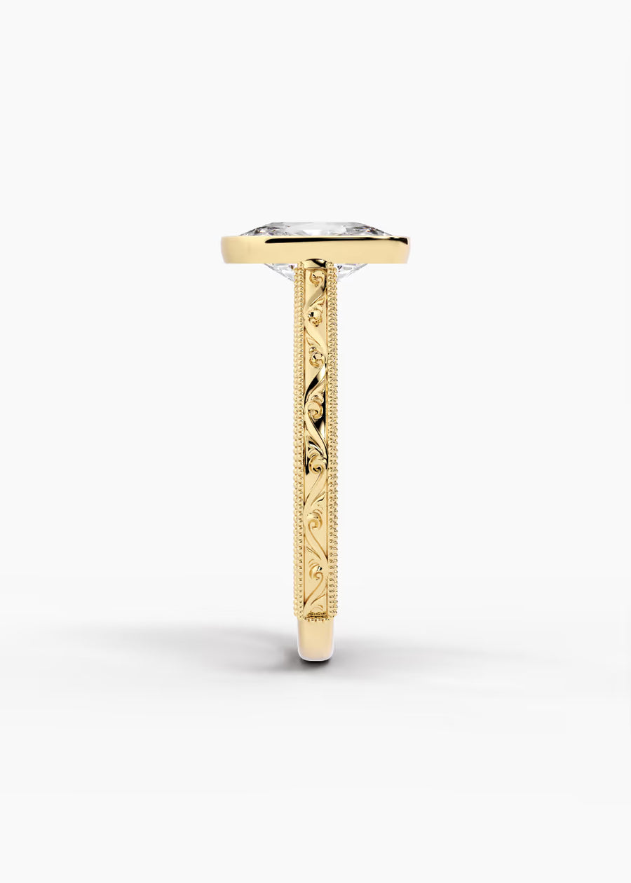 YG: The Reverie · Cushion — yellow gold view 3