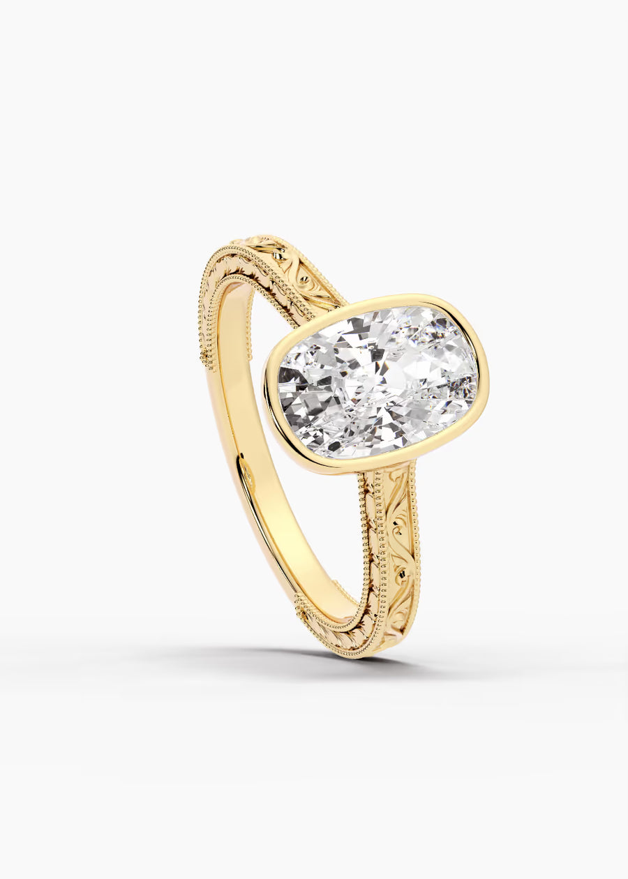 YG: The Reverie · Cushion — yellow gold view 4