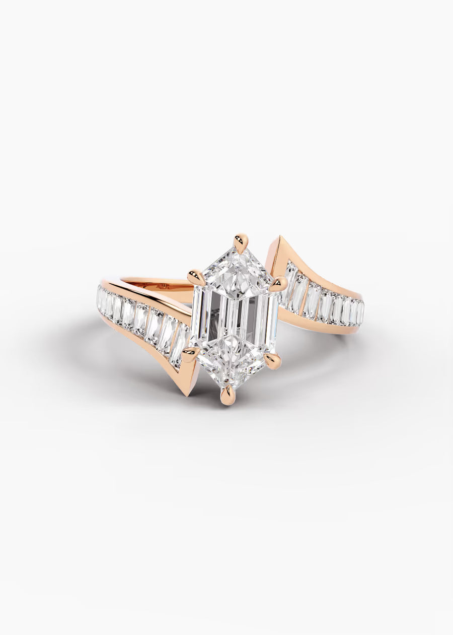 RG: The Rivulet · Dutch Marquise Brilliant — rose gold view 1