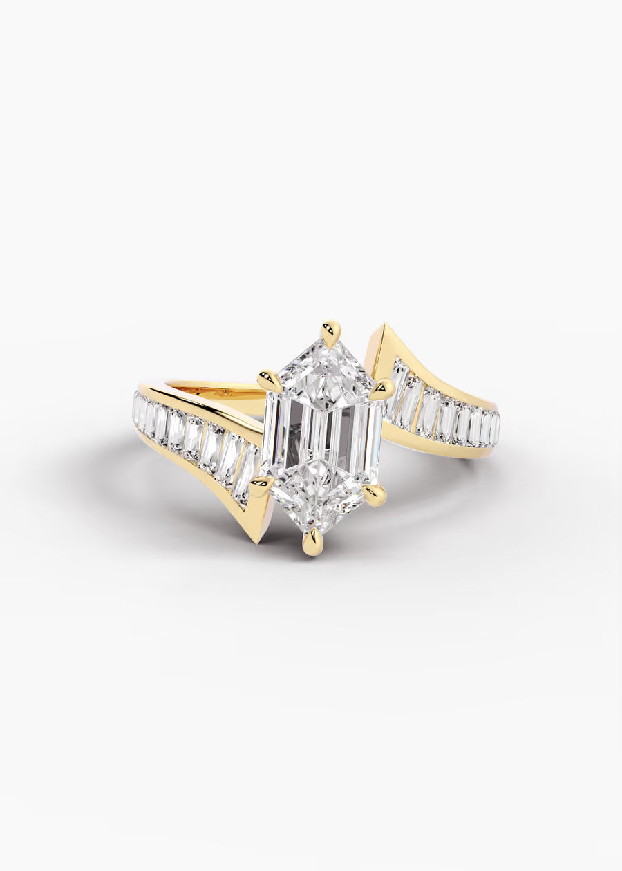 YG: The Rivulet · Dutch Marquise Brilliant — yellow gold view 1
