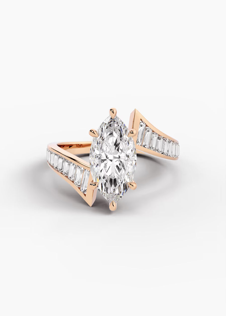 RG: The Rivulet · Marquise — rose gold view 1