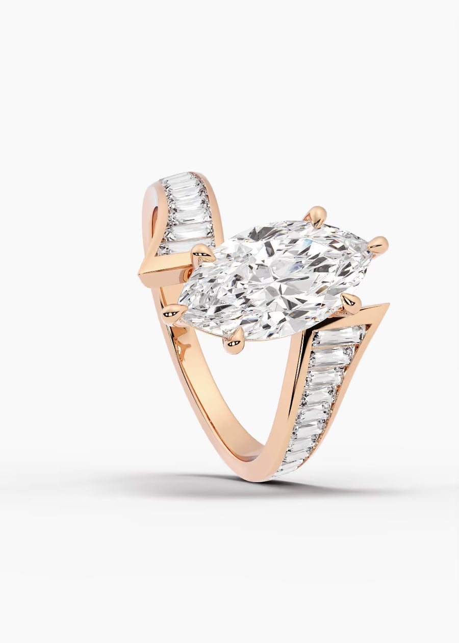 RG: The Rivulet · Marquise — rose gold view 4