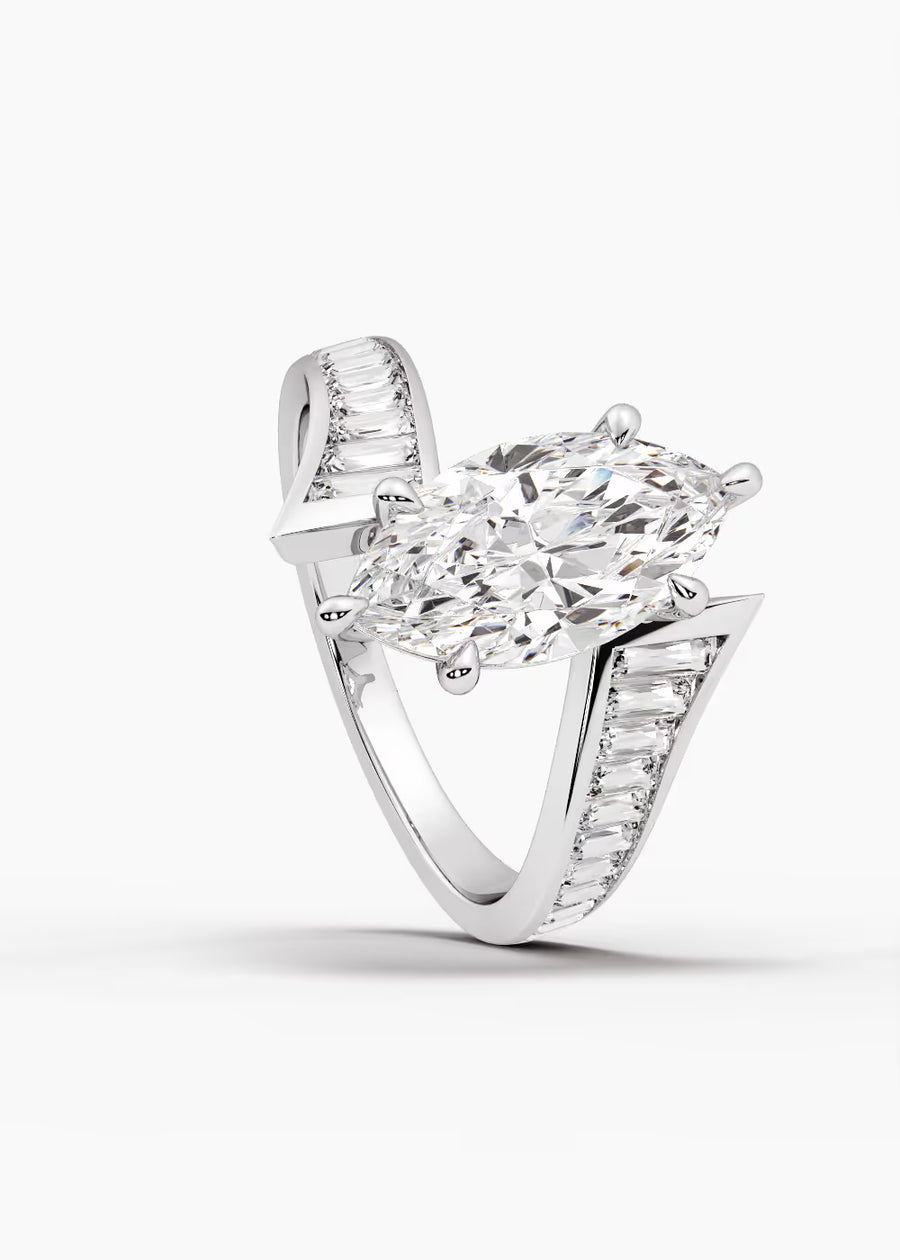WG: The Rivulet · Marquise — white gold view 4