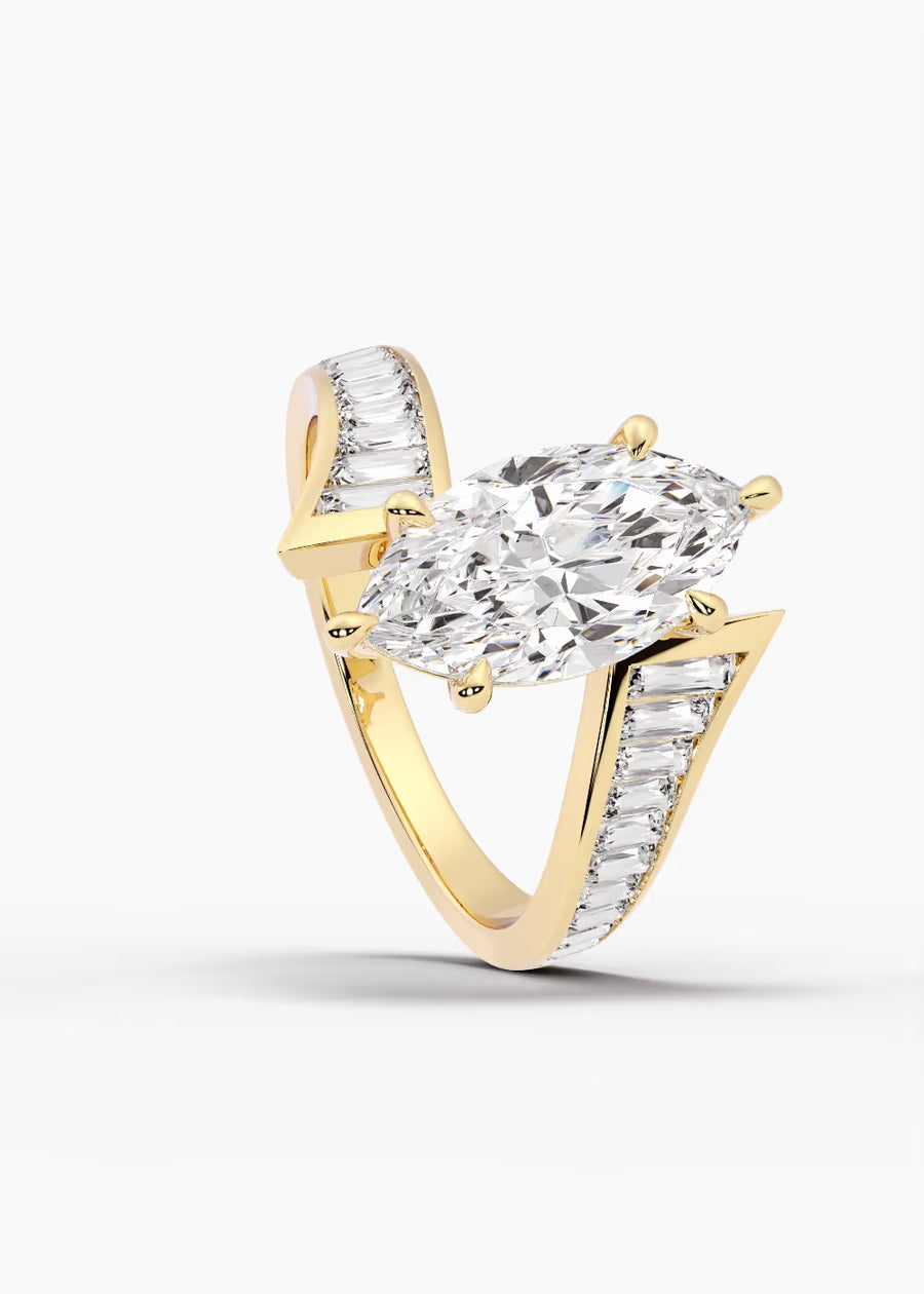 YG: The Rivulet · Marquise — yellow gold view 4