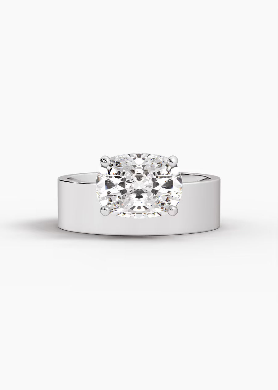 WG: The Shift · Elongated Cushion — white gold view 1