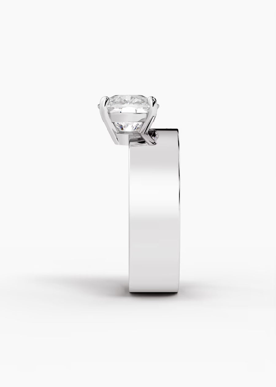 WG: The Shift · Elongated Cushion — white gold view 3