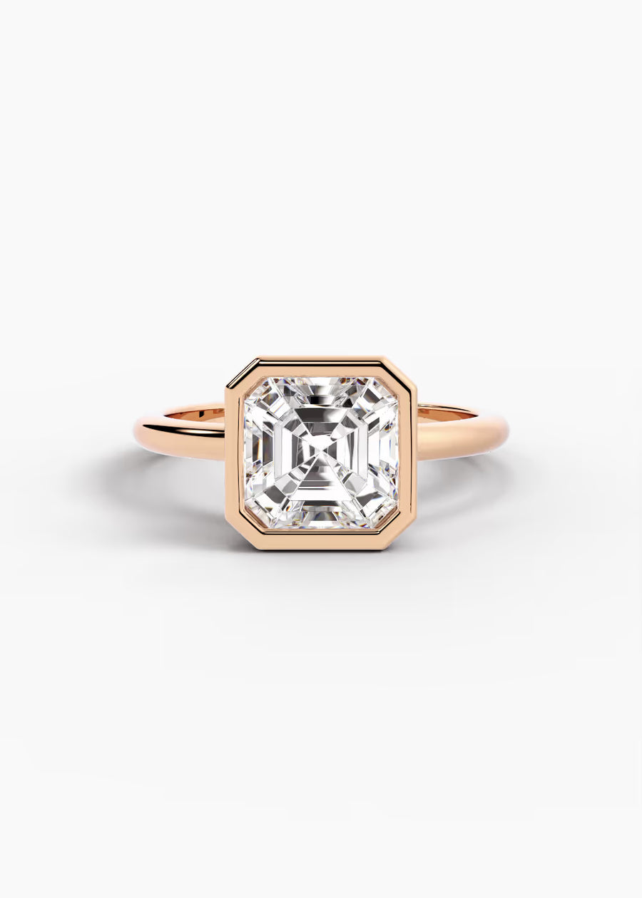 RG: The Silhouette · Asscher — rose gold view 1