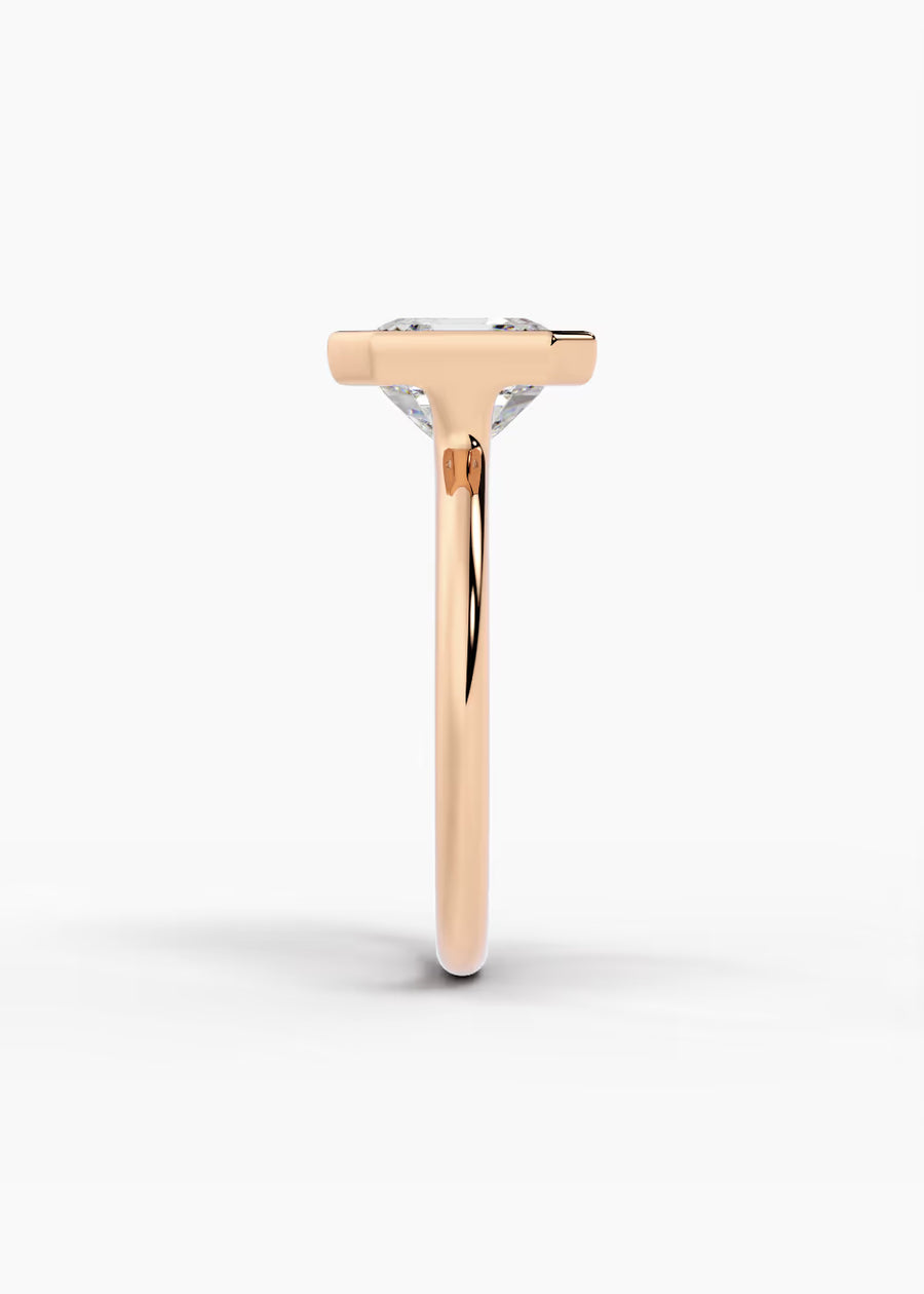 RG: The Silhouette · Asscher — rose gold view 3