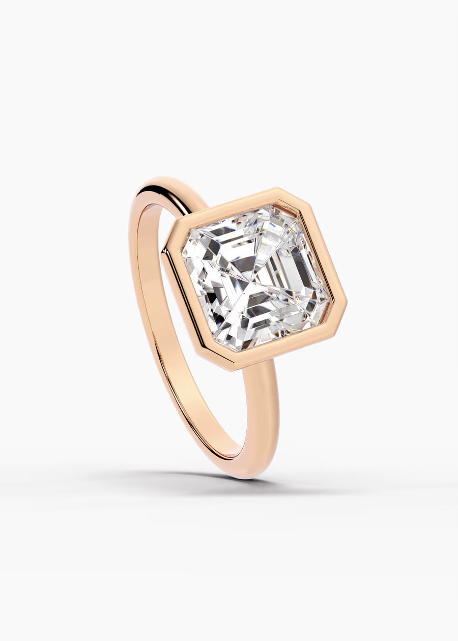 RG: The Silhouette · Asscher — rose gold view 4