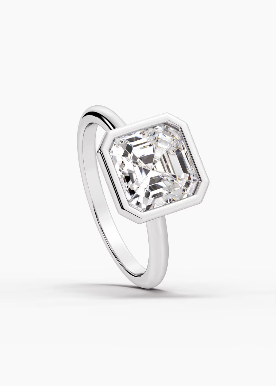 WG: The Silhouette · Asscher — white gold view 4