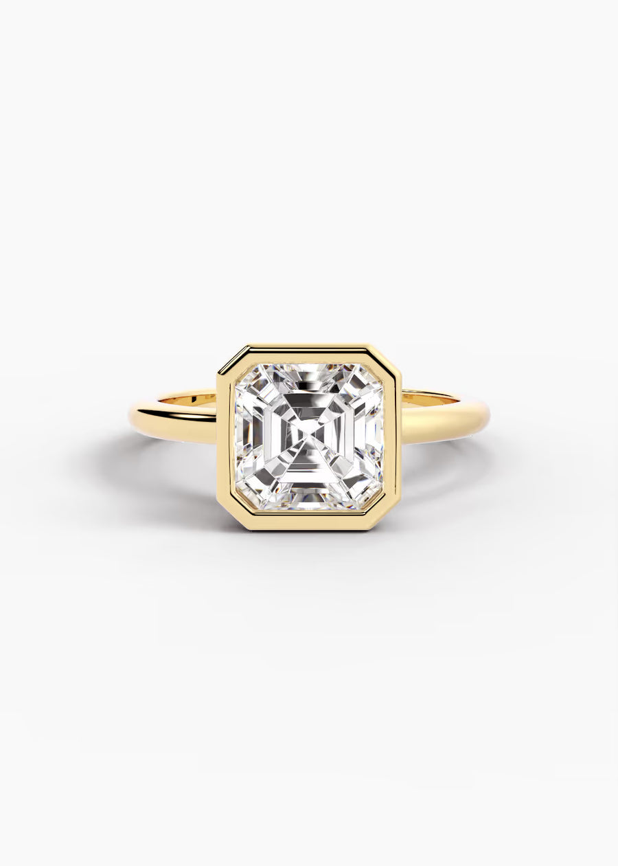 YG: The Silhouette · Asscher — yellow gold view 1