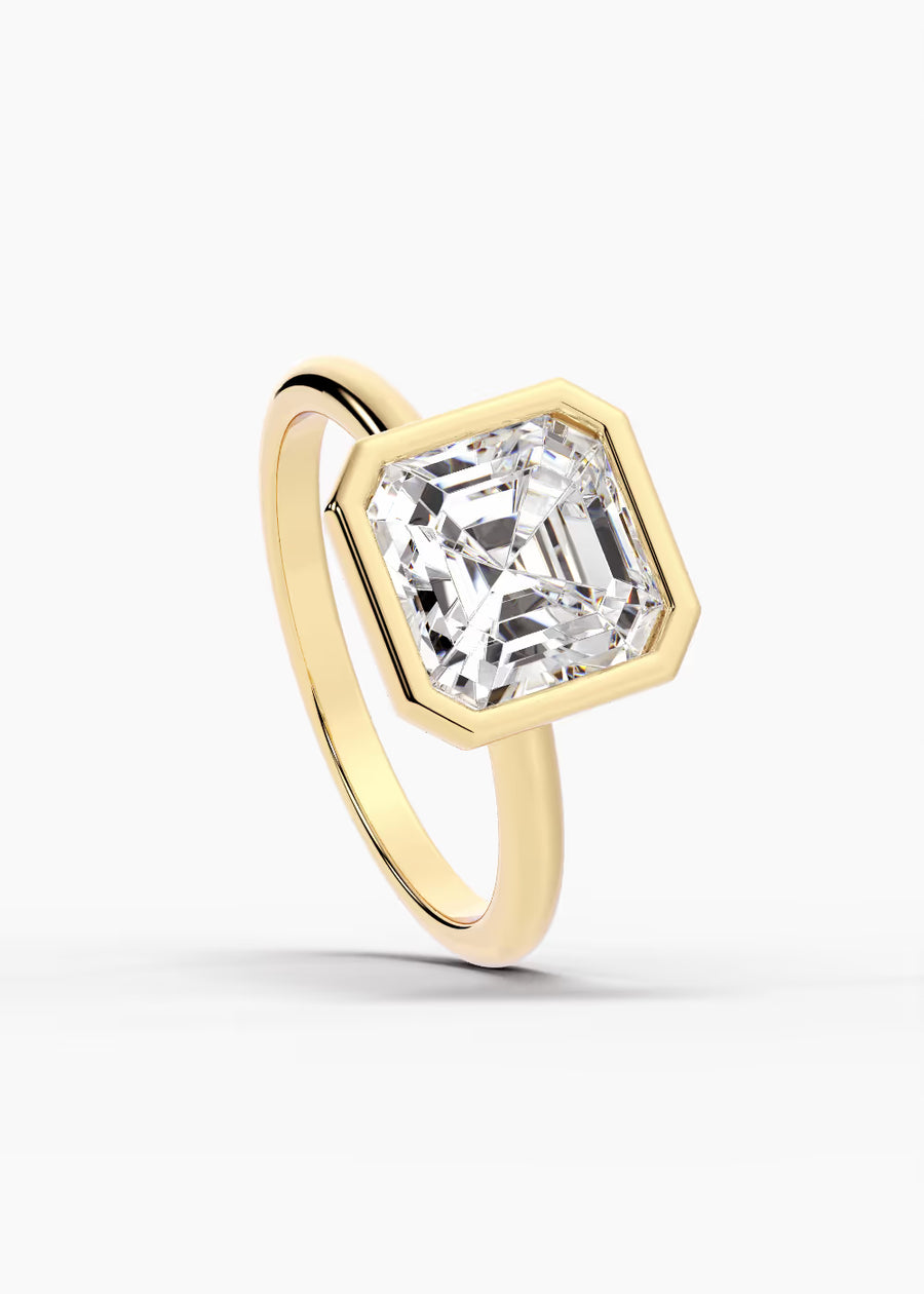 YG: The Silhouette · Asscher — yellow gold view 4