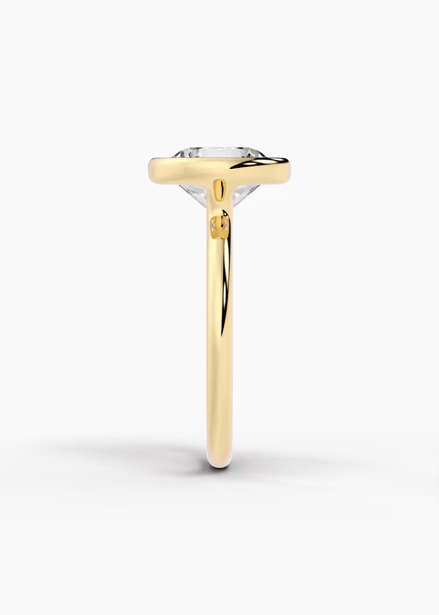 YG: The Silhouette · Round — yellow gold view 3
