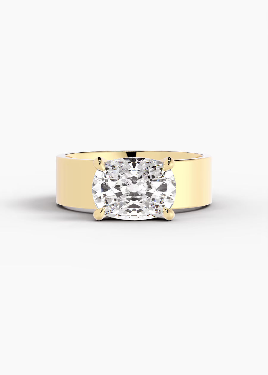 YG: The Vector · Elongated Cushion — yellow gold view 1