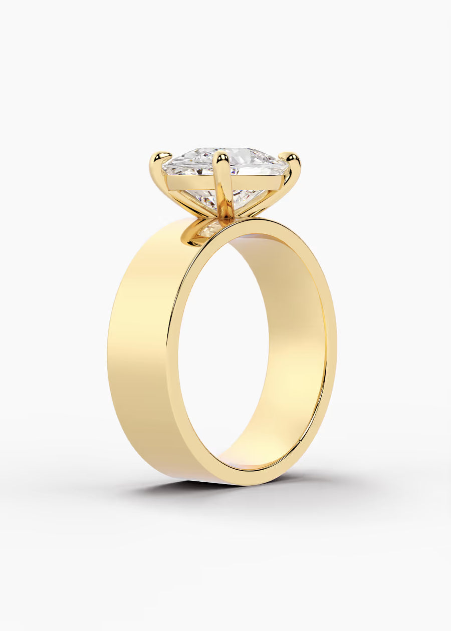 YG: The Vector · Elongated Cushion — yellow gold view 2