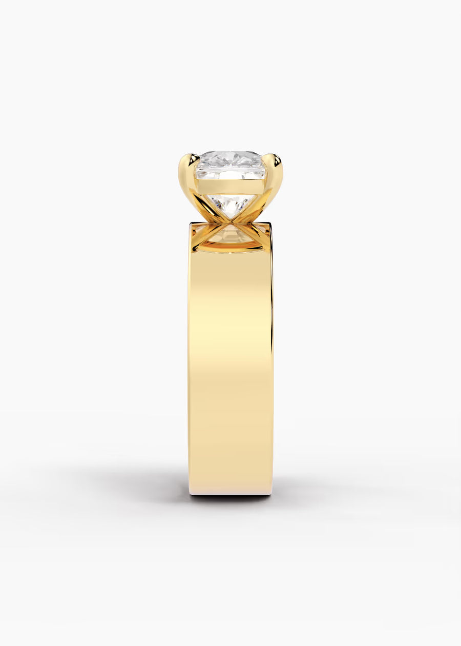 YG: The Vector · Elongated Cushion — yellow gold view 3