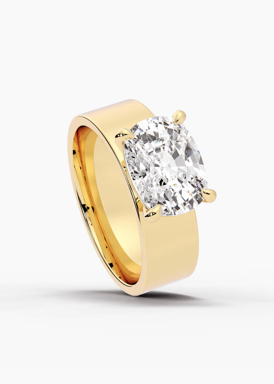YG: The Vector · Elongated Cushion — yellow gold view 4