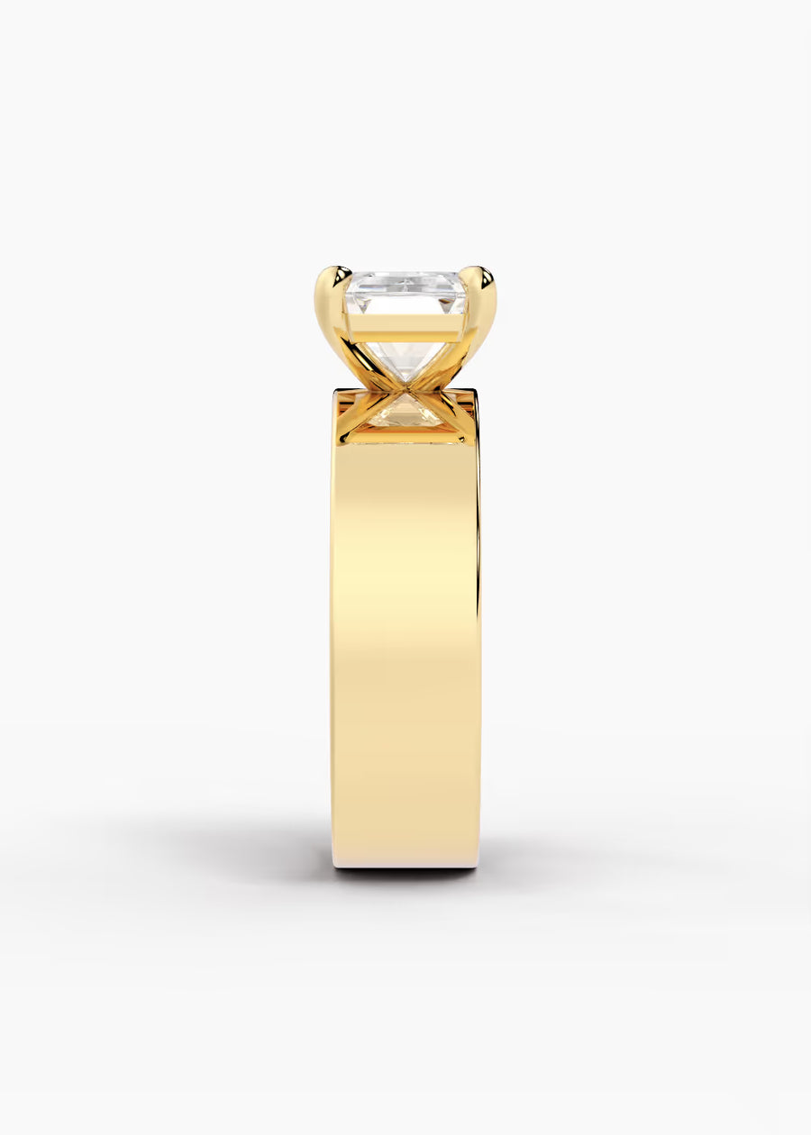 YG: The Vector · Emerald — yellow gold view 3
