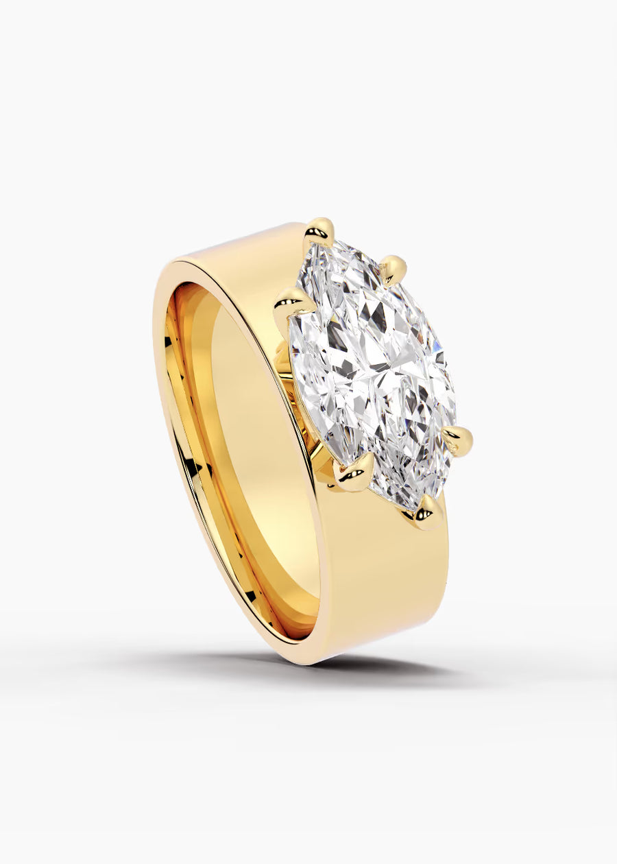 YG: The Vector · Marquise — yellow gold view 4