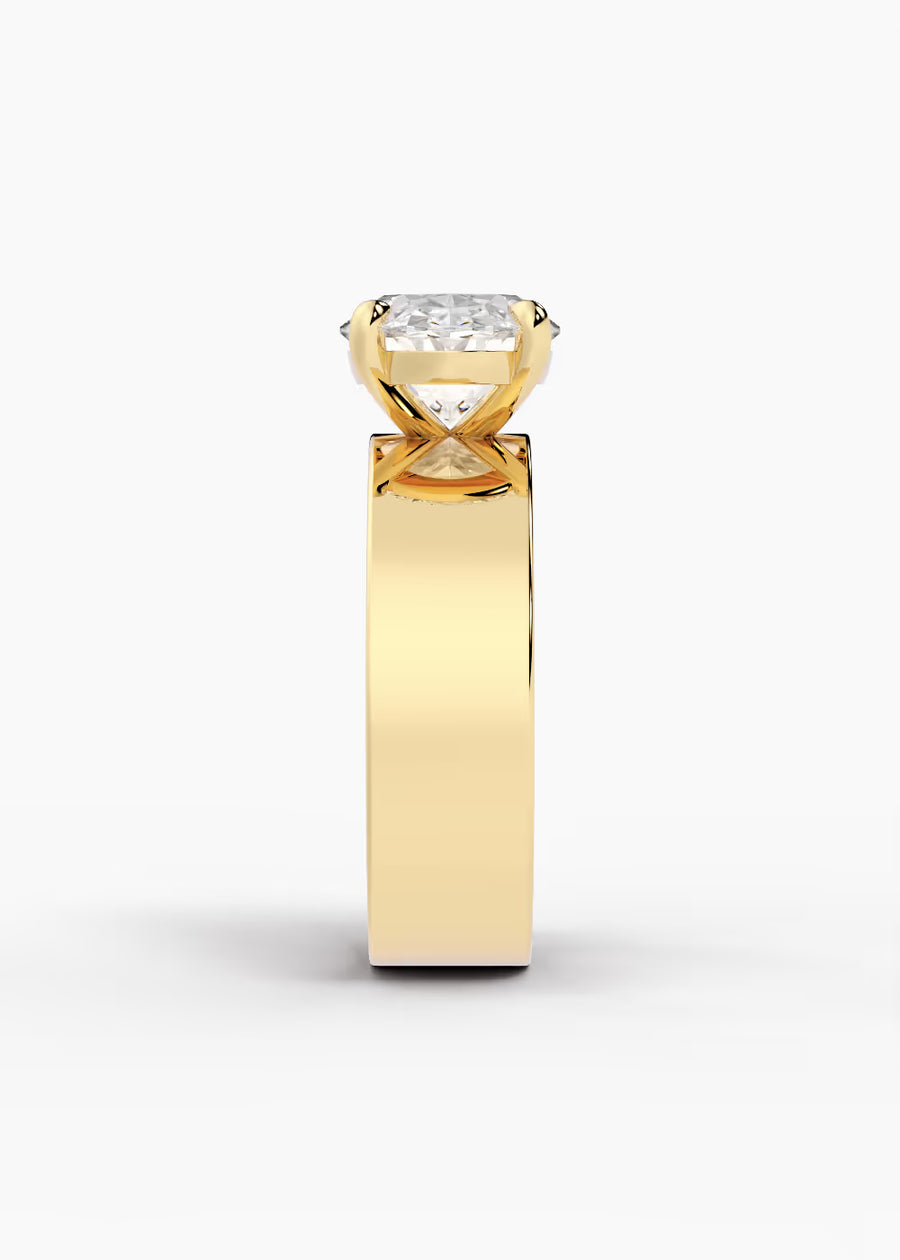 YG: The Vector · Oval — yellow gold view 3