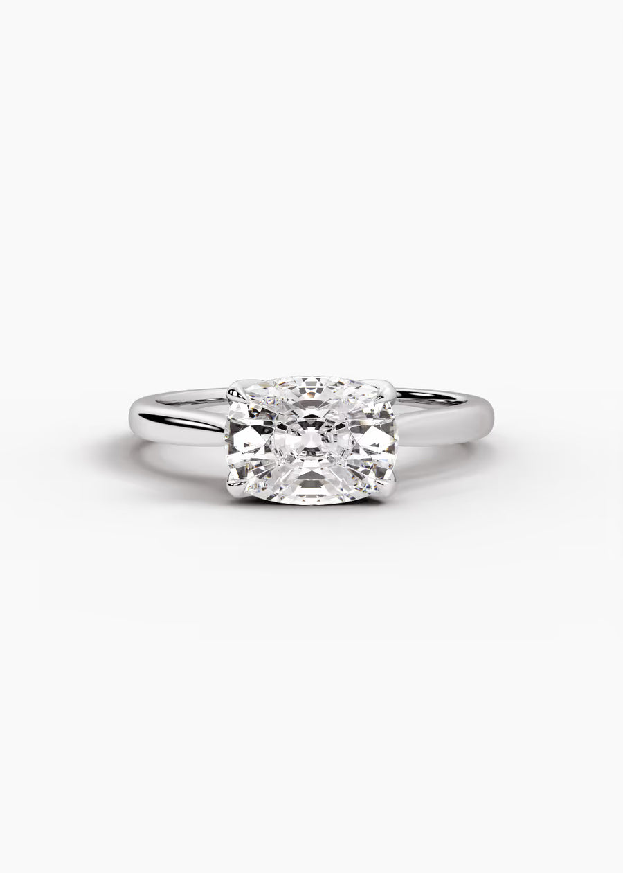 WG: The Willow · Elongated Cushion — white gold view 1