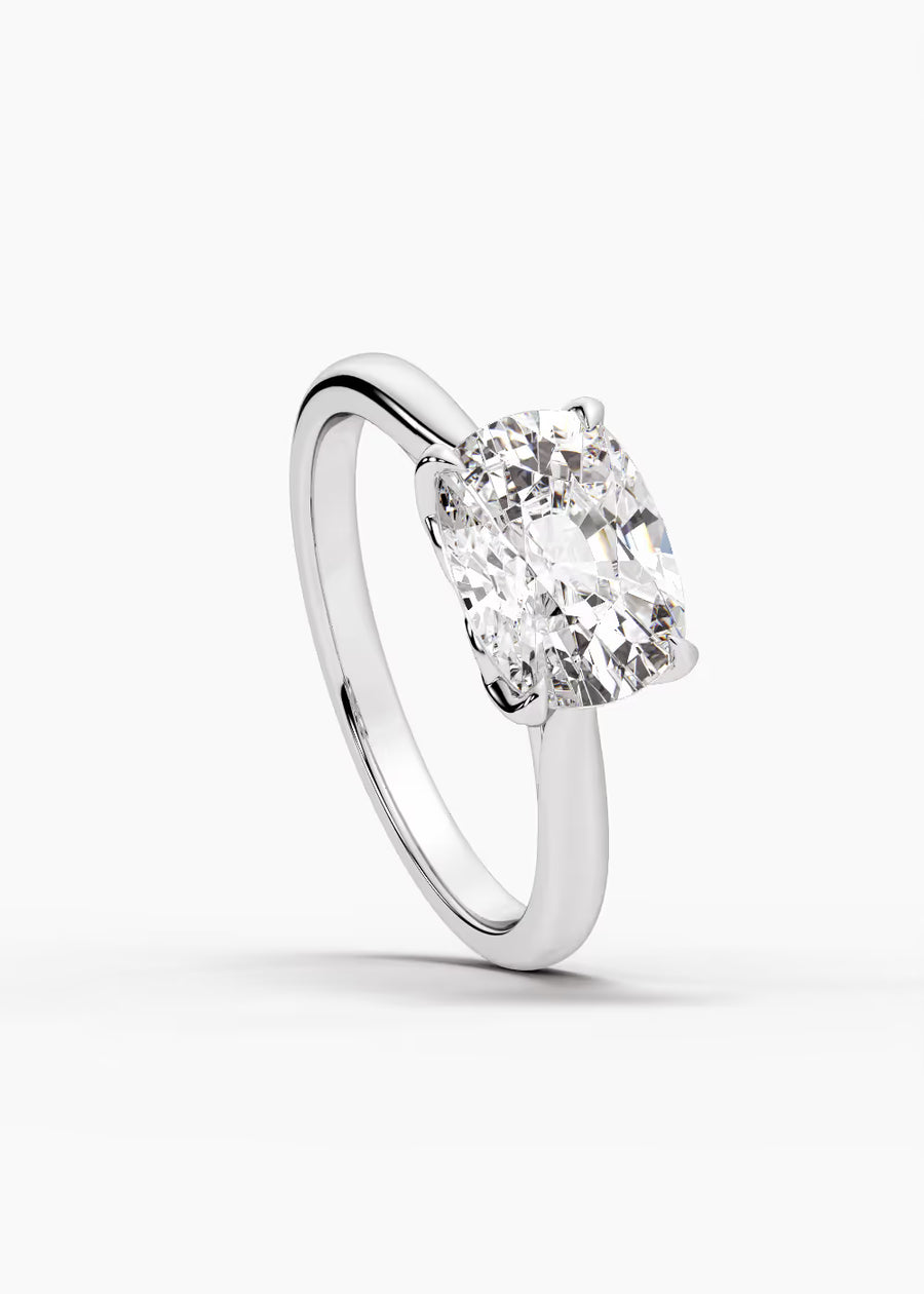 WG: The Willow · Elongated Cushion — white gold view 4