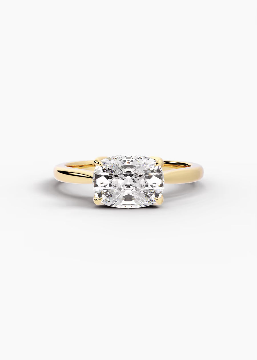 YG: The Willow · Elongated Cushion — yellow gold view 1