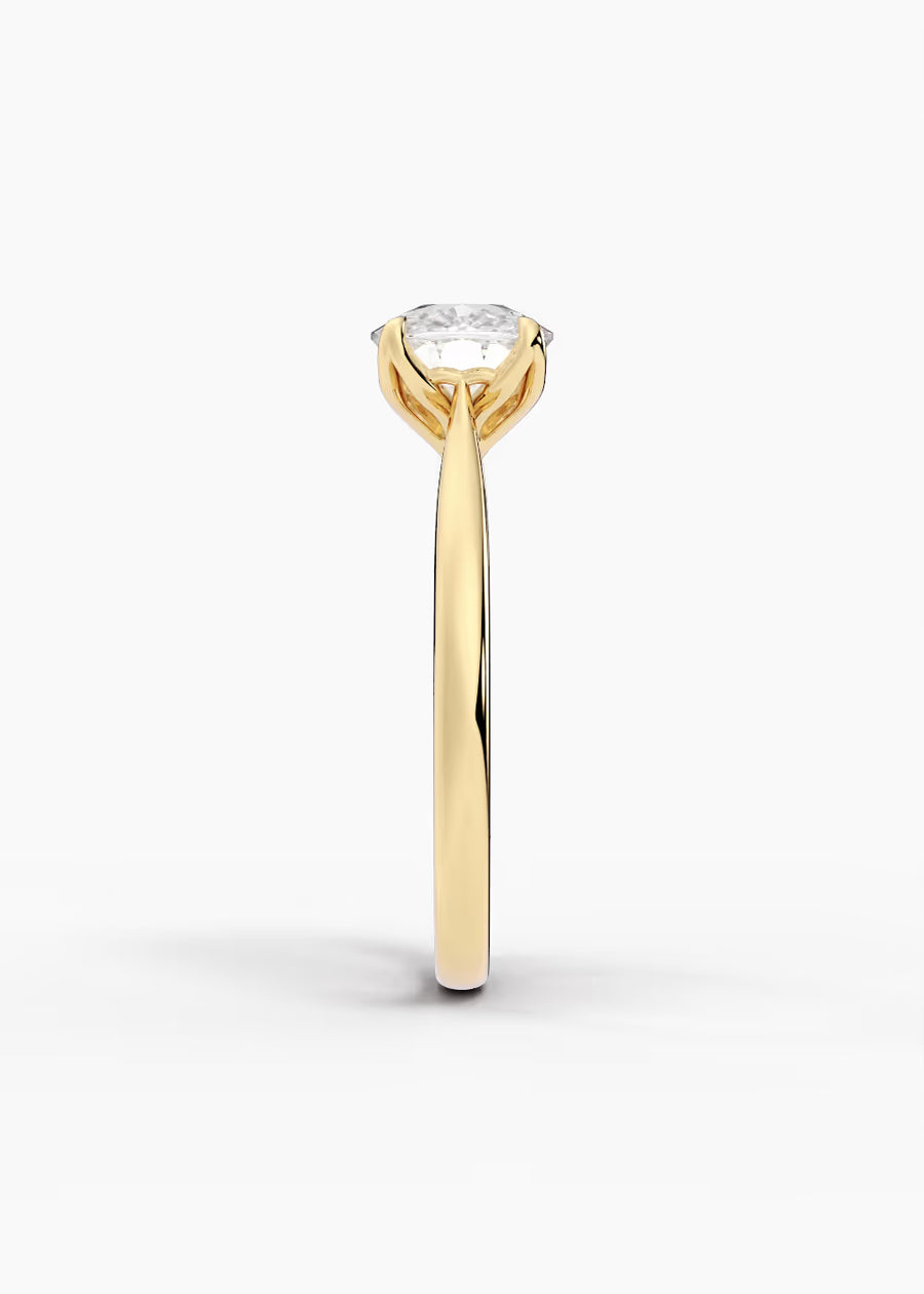 YG: The Willow · Elongated Cushion — yellow gold view 3