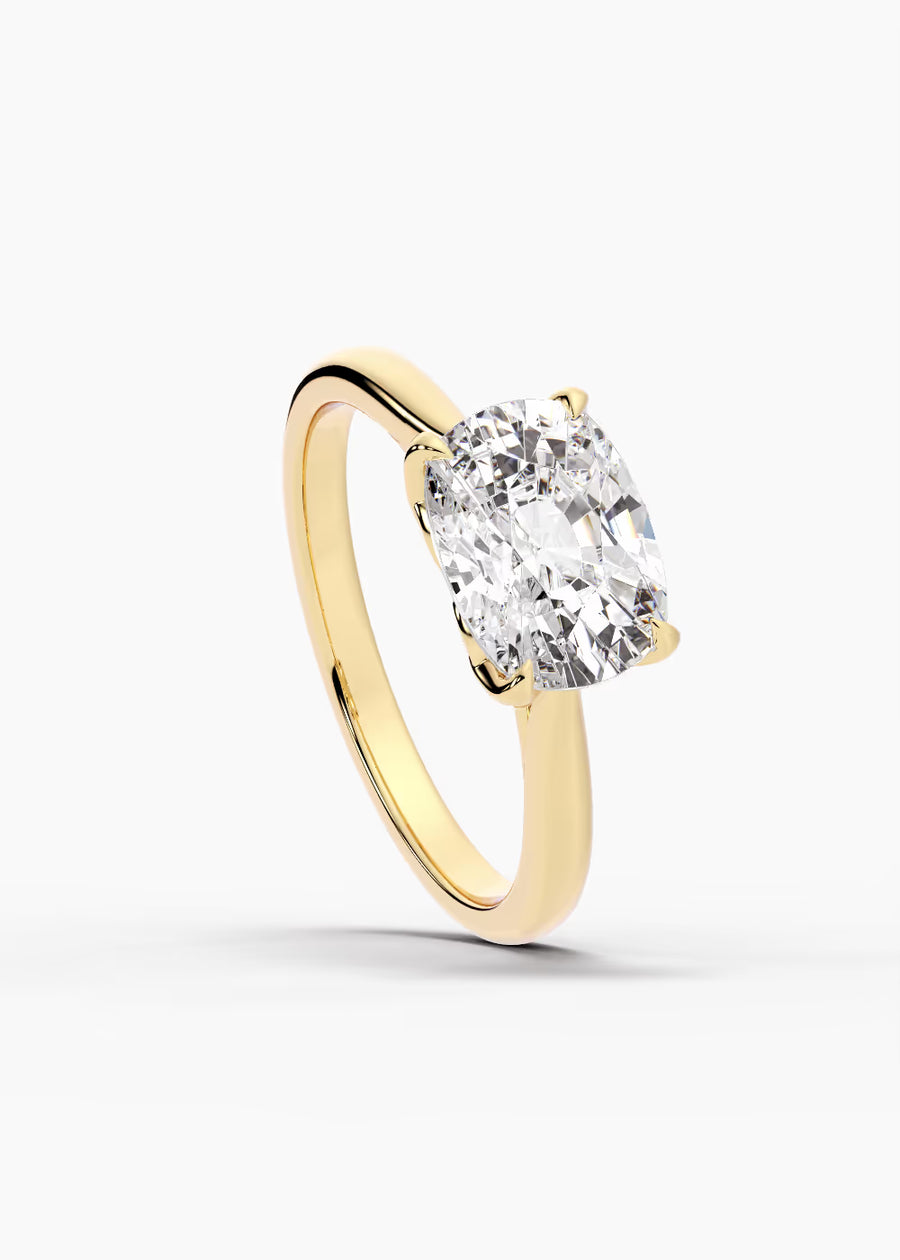 YG: The Willow · Elongated Cushion — yellow gold view 4