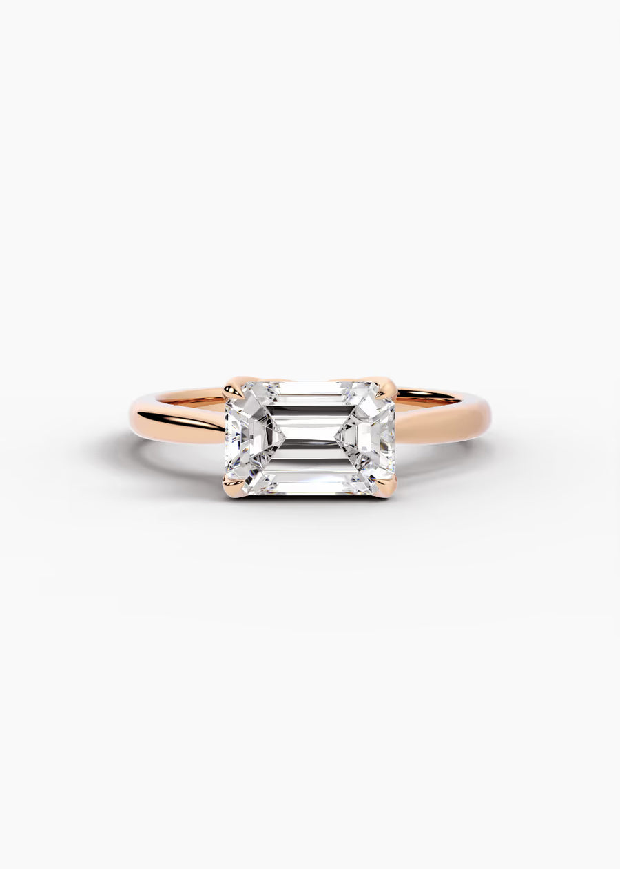 RG: The Willow · Emerald — rose gold view 1
