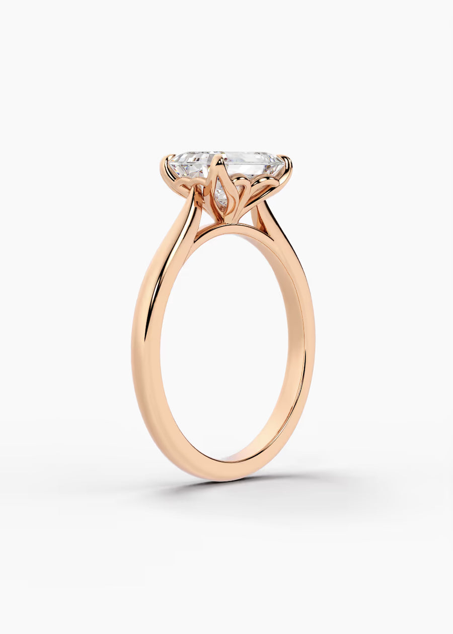 RG: The Willow · Emerald — rose gold view 2