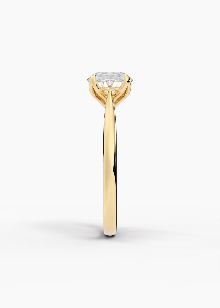 YG: The Willow · Oval — yellow gold view 3
