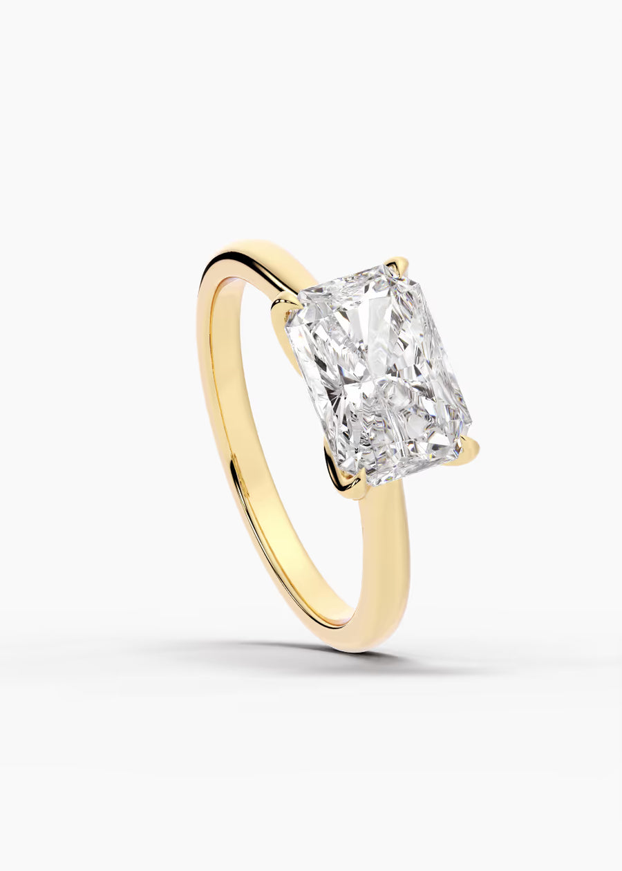 YG: The Willow · Radiant — yellow gold view 4